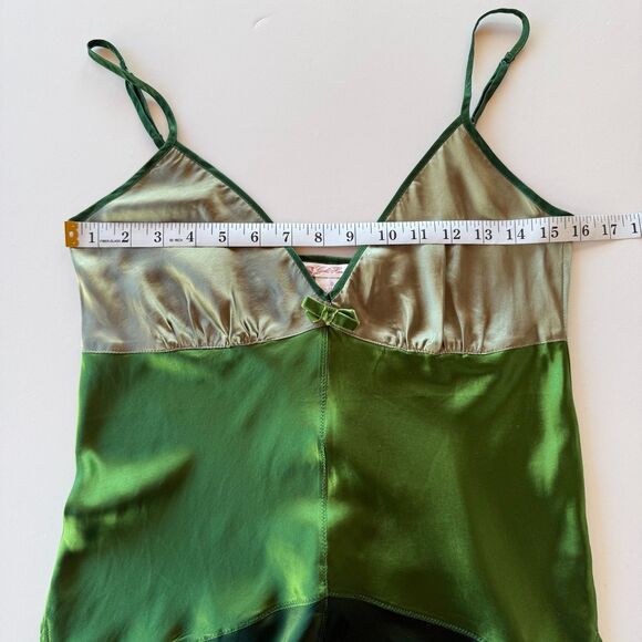 NWT Gold Hawk 100% Silk Colorblock Velvet Bow Camisole in Garden Green Sz Small - Picture 7 of 9